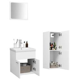 Berkfield Home Bathroom Furniture Set White Engineered Wood - thumbnail 3