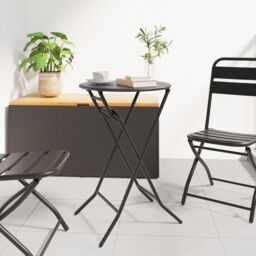 Berkfield Home Folding Garden Table Anthracite √ò50x72 cm Steel - Size: 50x72 cm - thumbnail 1
