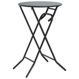 Berkfield Home Folding Garden Table Anthracite √ò50x72 cm Steel - Size: 50x72 cm - thumbnail 2