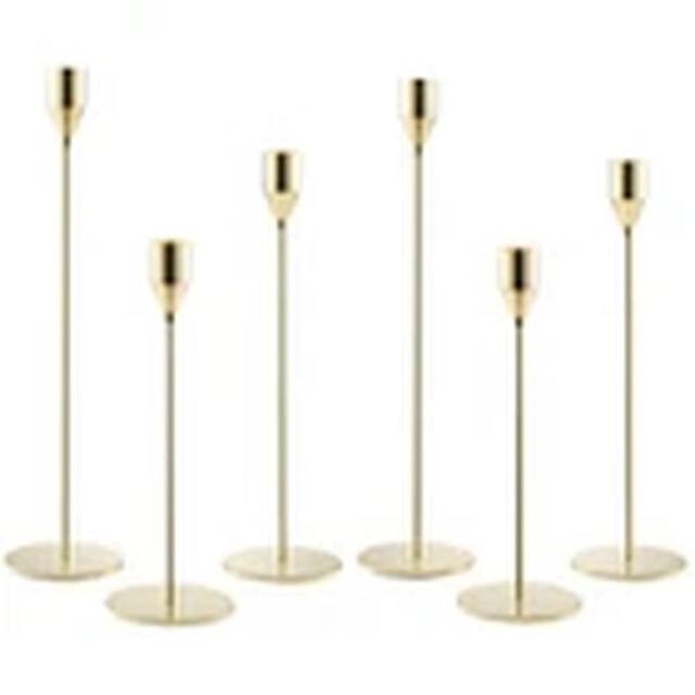 EONLION Gold Set of 6 Black Gold Metal Candlestick Holders for Home Decor - image 1