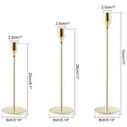 EONLION Gold Set of 6 Black Gold Metal Candlestick Holders for Home Decor - thumbnail 2