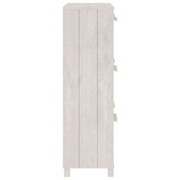 Berkfield Home Shoe Cabinet HAMAR White 59.5x35x117 cm Solid Wood Pine - thumbnail 5