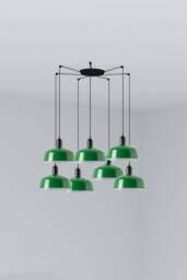 Netlighting Tatawin Medium Cluster Pendant Black Gloss Green 7x E27