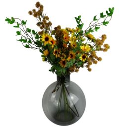 Leaf Pack of 6 x 85cm Craspedia Stem Yellow Artificial - Size: 6 x 85 cm - thumbnail 4
