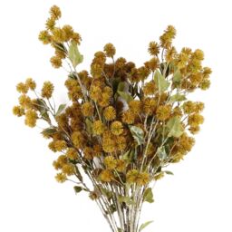 Leaf Pack of 6 x 85cm Craspedia Stem Yellow Artificial - Size: 6 x 85 cm - thumbnail 1