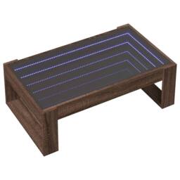 Berkfield Home Coffee Table with Infinity LED Brown Oak 90x53x30 cm - Size: 90 x 53 x 30 cm - thumbnail 3