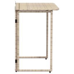 Berkfield Home Folding Garden Table Beige 90x51x75 cm Poly Rattan - Size: 90 x 51 x 75 cm - thumbnail 5