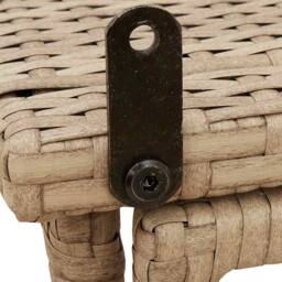 Berkfield Home Folding Garden Table Beige 90x51x75 cm Poly Rattan - Size: 90 x 51 x 75 cm - thumbnail 8