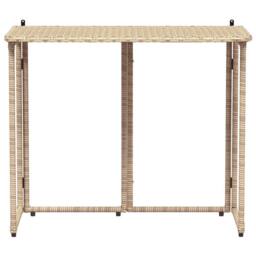 Berkfield Home Folding Garden Table Beige 90x51x75 cm Poly Rattan - Size: 90 x 51 x 75 cm - thumbnail 4