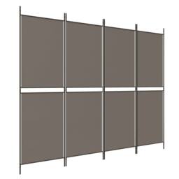 Berkfield Home 4-Panel Room Divider Anthracite 200x180 cm Fabric in Black - thumbnail 2