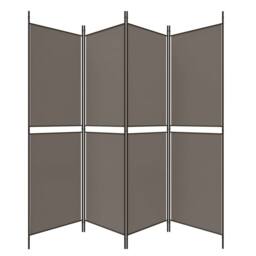 Berkfield Home 4-Panel Room Divider Anthracite 200x180 cm Fabric in Black - thumbnail 5
