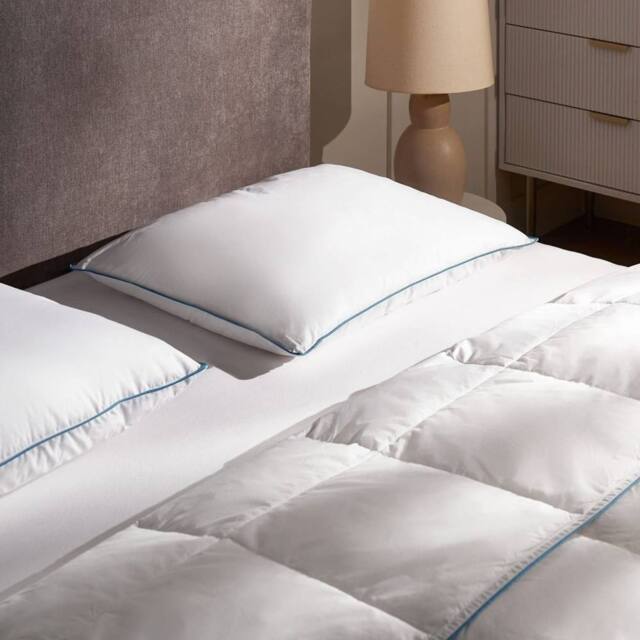 Wyld and Coco Duck Feather and Down Pillow 50 x 60 cm White Cotton Casing - image 1