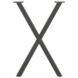 Berkfield Home Dining Table Legs X-Shaped 2 pcs Anthracite 60x(72-73) cm Steel in Black - thumbnail 5