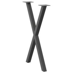 Berkfield Home Dining Table Legs X-Shaped 2 pcs Anthracite 60x(72-73) cm Steel in Black - thumbnail 4