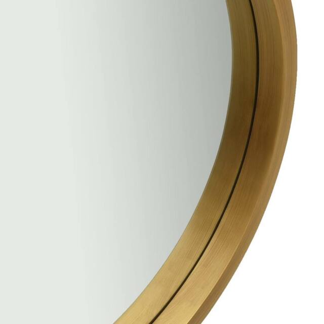 Berkfield Home Wall Mirror with Strap 50 cm Gold - image 1