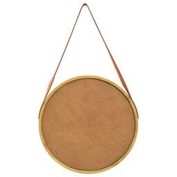 Berkfield Home Wall Mirror with Strap 50 cm Gold - thumbnail 5