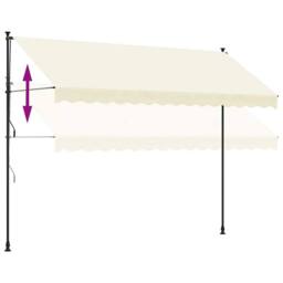 Berkfield Home Retractable Awning Cream 350x150 cm Fabric & Steel - thumbnail 7
