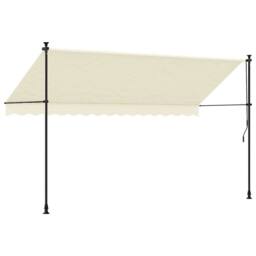 Berkfield Home Retractable Awning Cream 350x150 cm Fabric & Steel - thumbnail 5