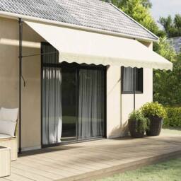 Berkfield Home Retractable Awning Cream 350x150 cm Fabric & Steel - thumbnail 2