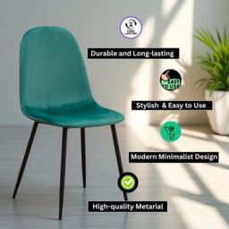 Minster Dining Chair - L52 x W44 x H86 cm - Green/Black in Green - Size: 1 Pack - thumbnail 5