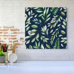 Warren Reed - Designer Watercolor Leaves Canvas in Green - Size: w10 inch x h10 inch - thumbnail 2