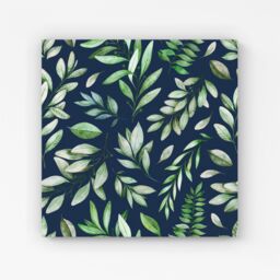 Warren Reed - Designer Watercolor Leaves Canvas in Green - Size: w10 inch x h10 inch - thumbnail 1