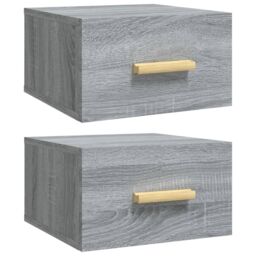 Berkfield Home Wall-mounted Bedside Cabinets 2 pcs Grey Sonoma 35x35x20 cm - Size: 35 x 35 x 20 cm - thumbnail 2