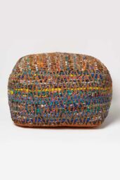Homescapes Chindi Design Bean Filled Pouffe Large 60 x 60 x 30 cm