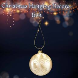 VFM e-Store Christmas Hanging Glass Bauble Decoration 13cm x 11cm Gold X 1 - Size: 13 cm x 11 cm - thumbnail 3