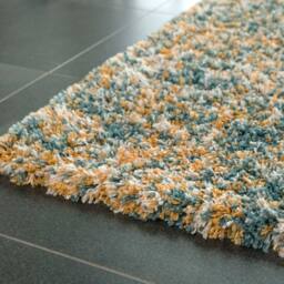 Kukoon Super Soft Mottled Tonal Teal Blue & Ochre Shaggy Living Room Area Rugs - Size: 80 cm x 150 cm - thumbnail 6