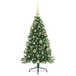Berkfield Home Beautiful Artificial Pre-lit Christmas Tree Green 120 cm PVC - thumbnail 1