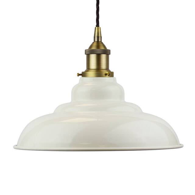 SE Home Clay White St Edmund's Pendant Light - Matt Antique Brass - image 1