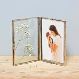Paper High Reclaimed Glass Folded Double Photo Frame in Copper - Size: Large - thumbnail 5