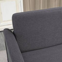 Wyld Haus Sono Dark Grey Compact 2 Seater Loveseat with Wooden Legs & Armrests - thumbnail 7