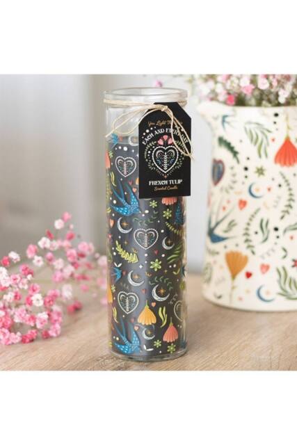 KDMD Midnight Bloom French Tulip Tube Candle - Elegant Gift & Decor in Black - image 1