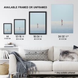 Artery8 Wall Art Print Alone At Sea By Amy Denver Minimalist Soft Pastel Ocean Pale Blue Minimalism Simple Modern Artwork Art Framed - Size: A4 - thumbnail 3