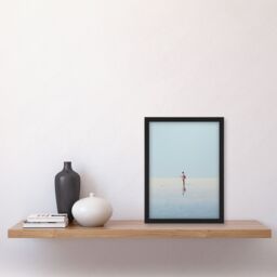 Artery8 Wall Art Print Alone At Sea By Amy Denver Minimalist Soft Pastel Ocean Pale Blue Minimalism Simple Modern Artwork Art Framed - Size: A4 - thumbnail 4
