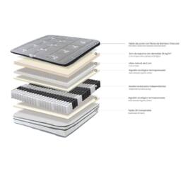 Angel Cerda Natural-Latex Hybrid Mattress with Pocket Springs in Grey - Size: EU King - thumbnail 8