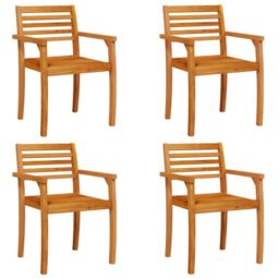Berkfield Home Garden Chairs 4 pcs 59x55x85 cm Solid Wood Acacia in Brown - Size: 59 x 55 x 85 cm - thumbnail 2