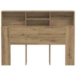 Berkfield Home Headboard Cabinet Artisan Oak 140x19x103.5 cm in Brown - thumbnail 4
