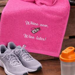 Duncan Stewart Running Sports Towel Whine Now Whine later in Pink