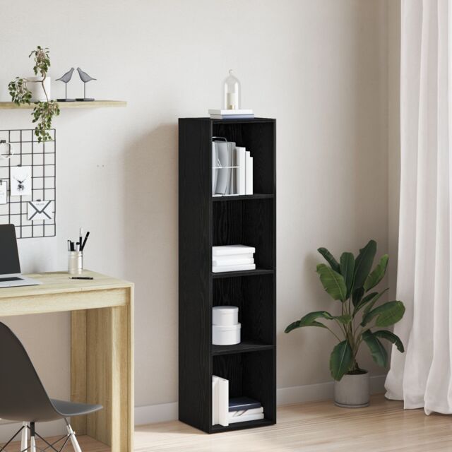 Berkfield Home Bookcase Black Oak 36x30x143 cm Engineered Wood - Size: 36 x 30 x 143 cm - image 1