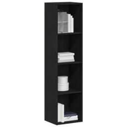 Berkfield Home Bookcase Black Oak 36x30x143 cm Engineered Wood - Size: 36 x 30 x 143 cm - thumbnail 3