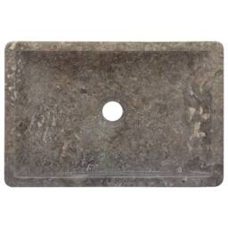 Berkfield Home Sink 45x30x12 cm Marble High Gloss Grey - Size: 45 x 30 x 12 cm - thumbnail 5