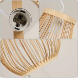 Pheashine Hand Woven Rattan Chandelier Light Fixture in Light Brown - thumbnail 3