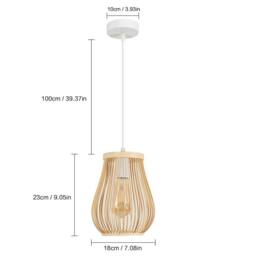 Pheashine Hand Woven Rattan Chandelier Light Fixture in Light Brown - thumbnail 4