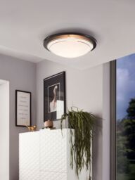 Loops 2 PACK Wall Flush Ceiling Light Black Shade White Clear Glass Painted E27 1x60W - thumbnail 3