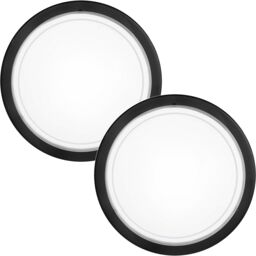 Loops 2 PACK Wall Flush Ceiling Light Black Shade White Clear Glass Painted E27 1x60W - thumbnail 1