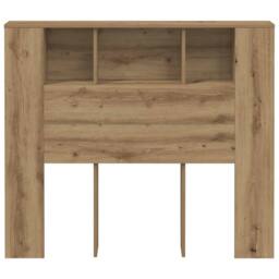 Berkfield Home Headboard Cabinet Artisan Oak 120x19x104.5 cm Engineered Wood in Brown - thumbnail 4