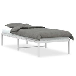 Berkfield Home Metal Bed Frame White 75x190 cm Small Single - thumbnail 2